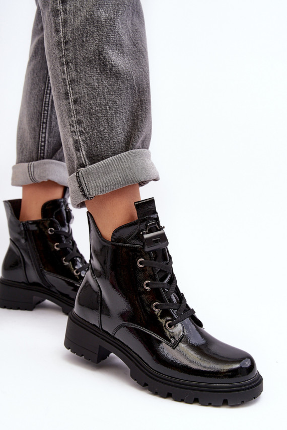 Laque Sieviešu puszābaki ar rāvējslēdzējiem S.Barski HY93-91 melnas krāsas