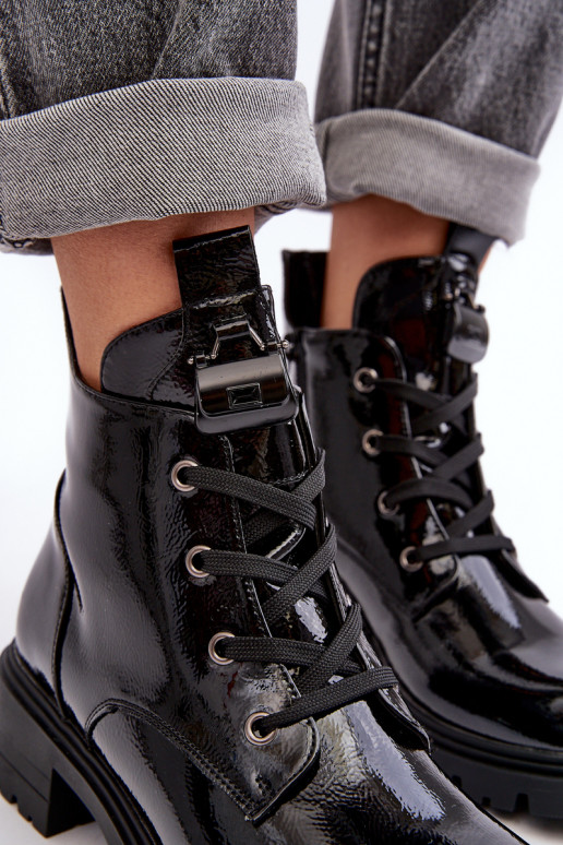 Laque Sieviešu puszābaki ar rāvējslēdzējiem S.Barski HY93-91 melnas krāsas