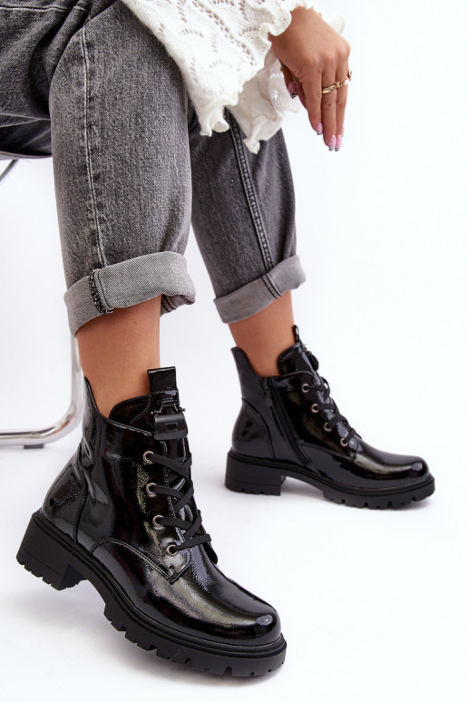 Laque Sieviešu puszābaki ar rāvējslēdzējiem S.Barski HY93-91 melnas krāsas