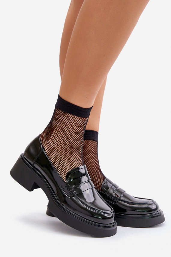 Lakoti mokasīni Mokasīni Sievišķīgs D&A JC42-62 melnas krāsas