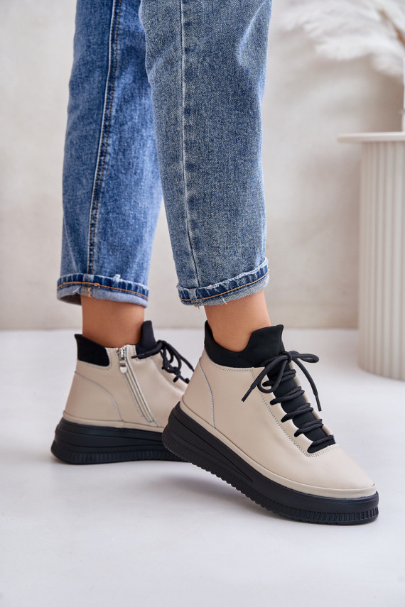 Viegli Āda sporta apavi ar platformu Artiker 55C0554 smilšu krāsas