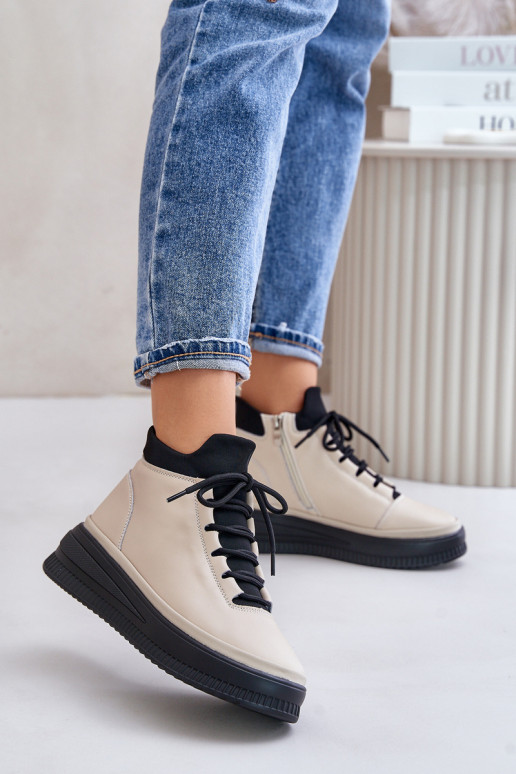 Viegli Āda sporta apavi ar platformu Artiker 55C0554 smilšu krāsas