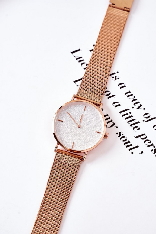 Sieviešu pulkstenis Z Spīdīgiową Tarczą Michael John Zelta krāsas Sieviešu pulkstenis Z Spīdīgiową Tarczą Michael John Zelta krāsas