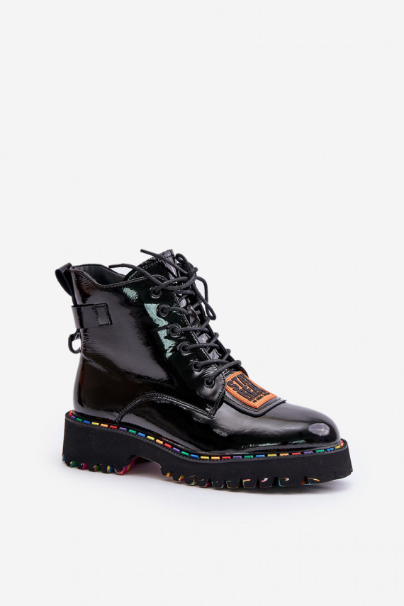 Laque Sieviešu puszābaki apavi Sievišķīgs Uz pili Āda Artiker 55C0517 melnas krāsas