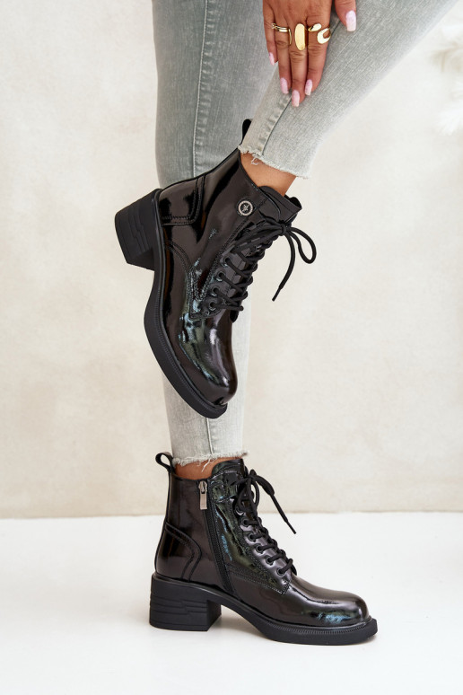 Āda Laque Sieviešu puszābaki Klocke siltināti D&A JC42-78 melnas krāsas