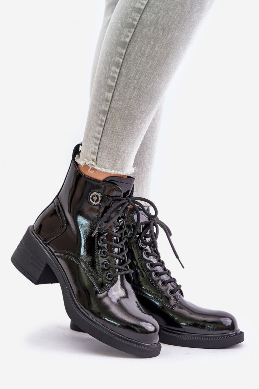 Āda Laque Sieviešu puszābaki Klocke siltināti D&A JC42-78 melnas krāsas