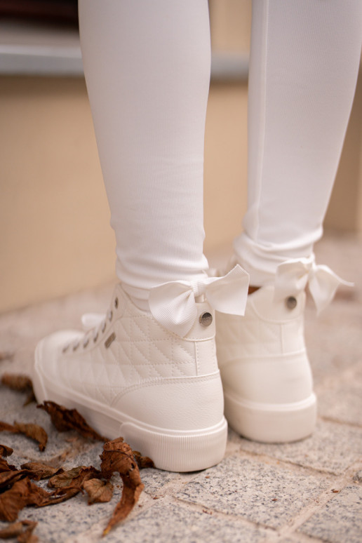 siltināti sieviešu puszābaki Z Przeszyciami Big Star OO274A479 baltas krāsas