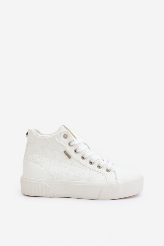 siltināti sieviešu puszābaki Z Przeszyciami Big Star OO274A479 baltas krāsas