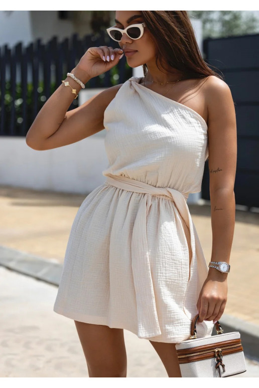 Kori ir krēmkrāsas muslīna mini kleita Kori ir krēmkrāsas muslīna mini kleita