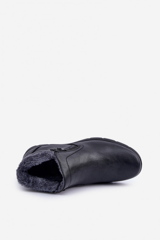 siltināti Vīrieši Sieviešu puszābaki no eko ādas melnas krāsas Daniello