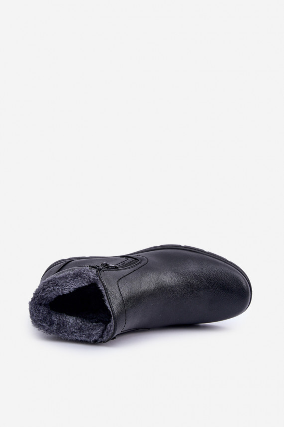 siltināti Vīrieši Sieviešu puszābaki no eko ādas melnas krāsas Daniello