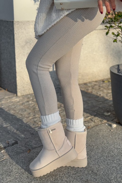 Gara auguma sniega apavi Sievišķīgs ar platformu Big Star OO274897 Ziloņkaula krāsas