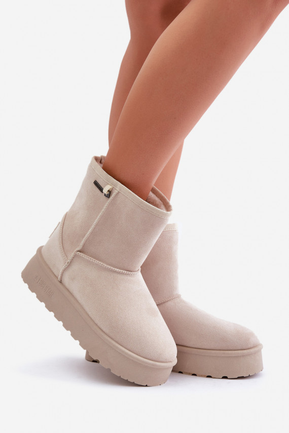 Gara auguma sniega apavi Sievišķīgs ar platformu Big Star OO274897 Ziloņkaula krāsas