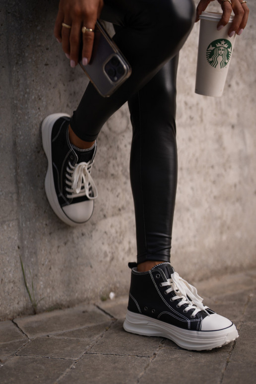 sieviešu puszābaki ar platformu Eko Āda Big Star OO274063 melnas krāsas sieviešu puszābaki ar platformu Eko Āda Big Star OO274063 melnas krāsas