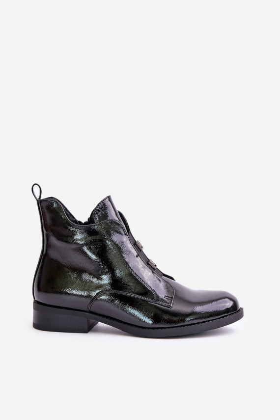 Laque Sieviešu puszābaki Uz pili siltināti ar platiem papēžiem S.Barski HY42-717 melnas krāsas