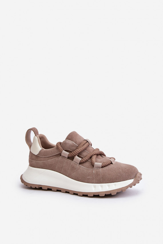 Zamšas sneakers smilšu krāsā