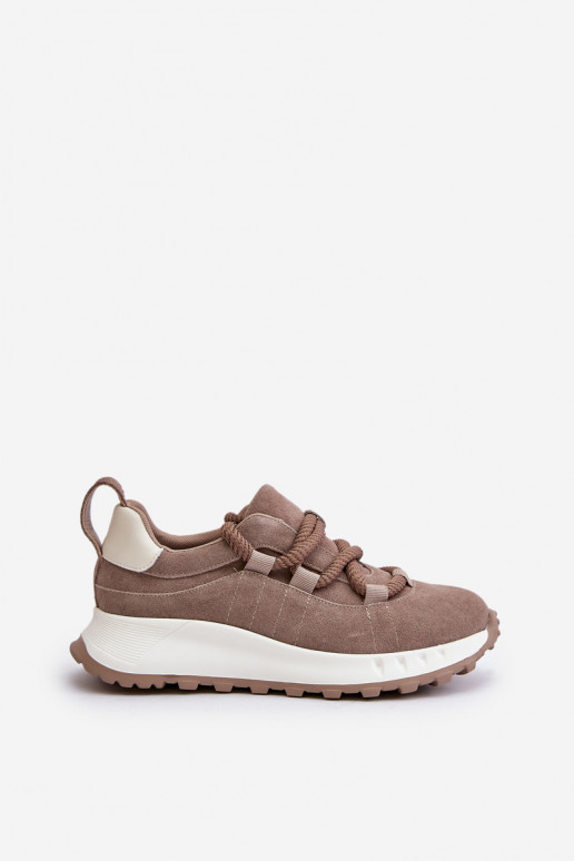 Zamšas sneakers smilšu krāsā