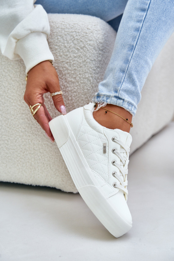 sieviešu puszābaki ar platformu siltināti Big Star OO274A464 baltas krāsas