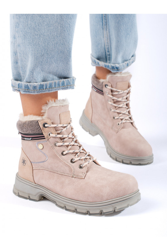 siltināti Sieviešu zābaki smilšu krāsas