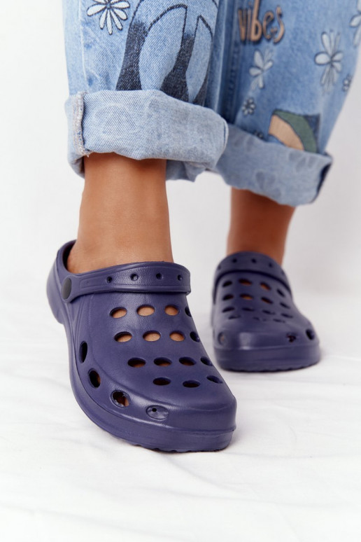 Sievišķīgs Čības tumši zilas krāsas Putu Crocs EVA