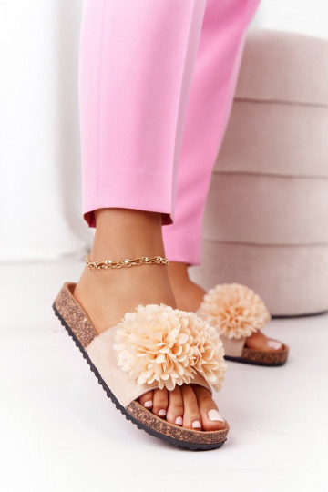 Čības Uz korķa zoles smilšu krāsas Flowerbomb 2