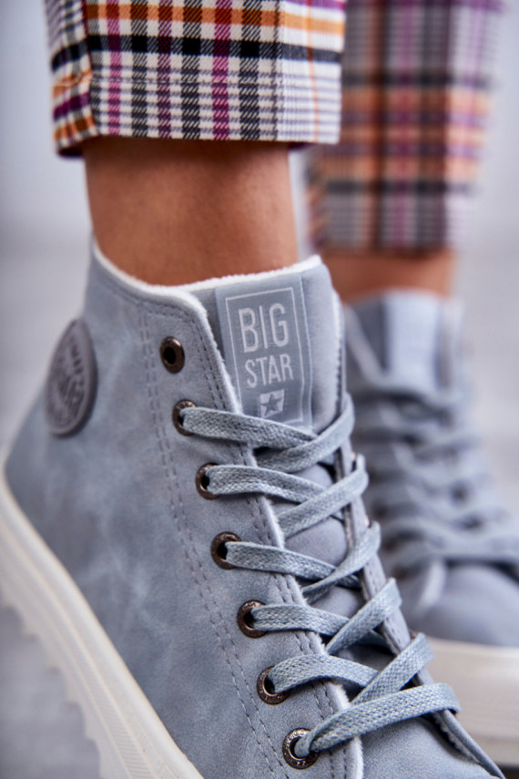 Sievišķīgs Āda siltināti brīvā laika apavi Big Star EE274115 Gaiši zils