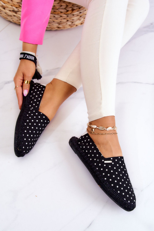 Sievišķīgs espadrilles ar punktiņiem Big Star JJ274867 melnas krāsas