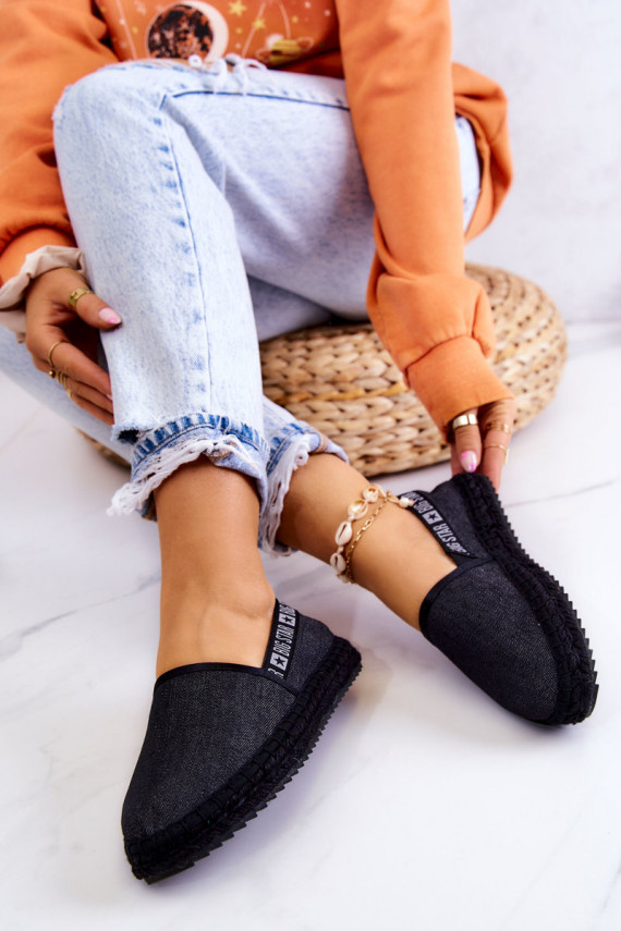 Auduma espadrilles Pārliecinošs modelis Big Star JJ274878 melnas krāsas