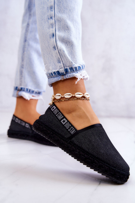 Auduma espadrilles Pārliecinošs modelis Big Star JJ274878 melnas krāsas