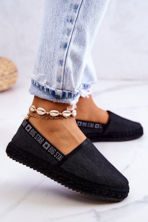 Auduma espadrilles Pārliecinošs modelis Big Star JJ274878 melnas krāsas