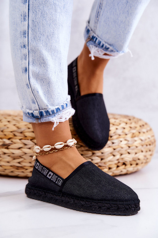 Auduma espadrilles Pārliecinošs modelis Big Star JJ274878 melnas krāsas