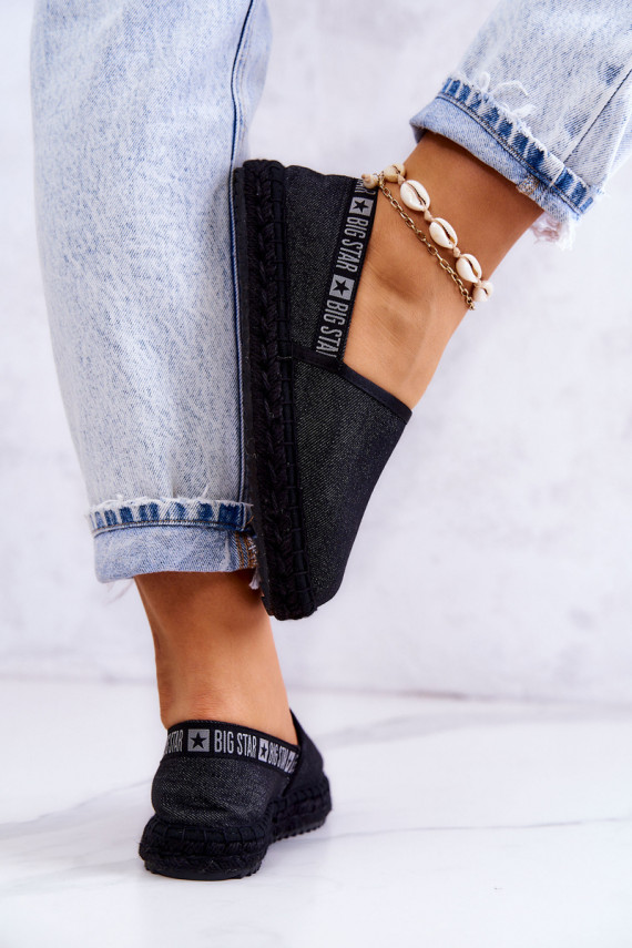 Auduma espadrilles Pārliecinošs modelis Big Star JJ274878 melnas krāsas