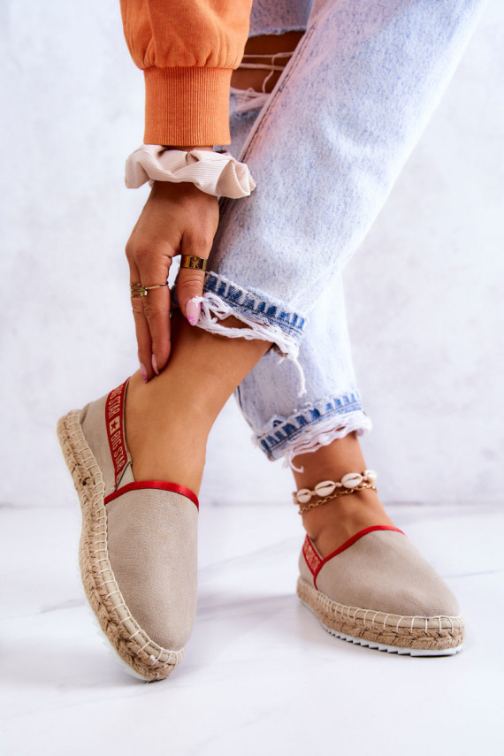 Auduma espadrilles Pārliecinošs modelis Big Star JJ274879 smilšu krāsas