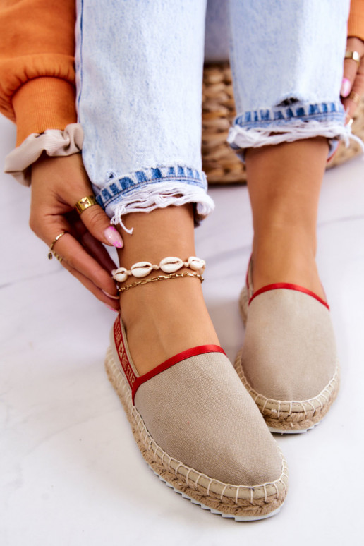 Auduma espadrilles Pārliecinošs modelis Big Star JJ274879 smilšu krāsas