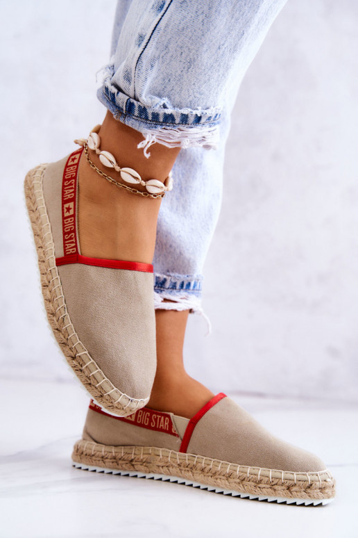 Auduma espadrilles Pārliecinošs modelis Big Star JJ274879 smilšu krāsas