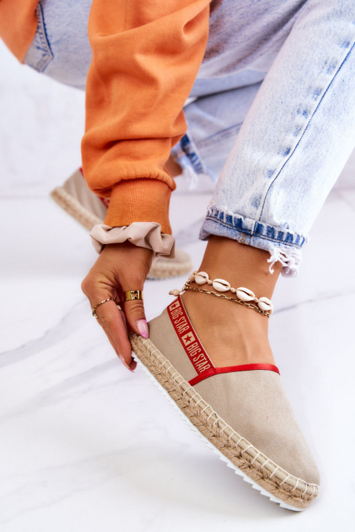 Auduma espadrilles Pārliecinošs modelis Big Star JJ274879 smilšu krāsas