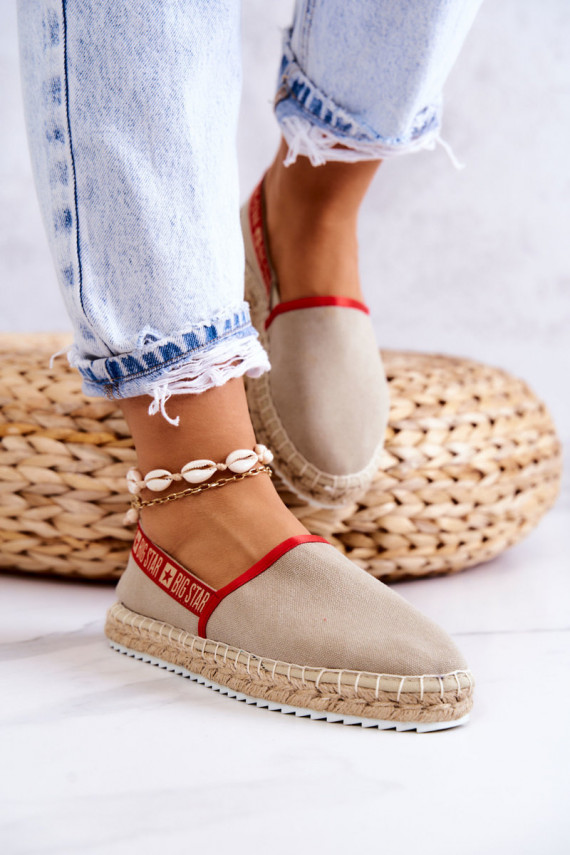 Auduma espadrilles Pārliecinošs modelis Big Star JJ274879 smilšu krāsas