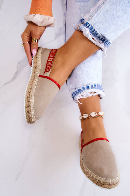 Auduma espadrilles Pārliecinošs modelis Big Star JJ274879 smilšu krāsas