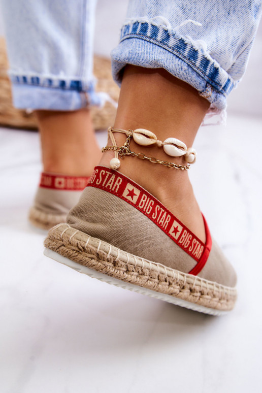 Auduma espadrilles Pārliecinošs modelis Big Star JJ274879 smilšu krāsas