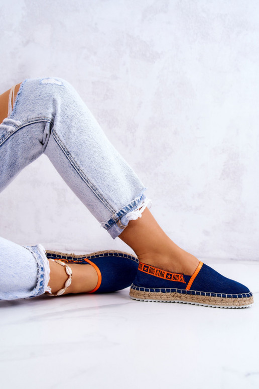 Auduma espadrilles Pārliecinošs modelis Big Star JJ274877 tumši zilas krāsas