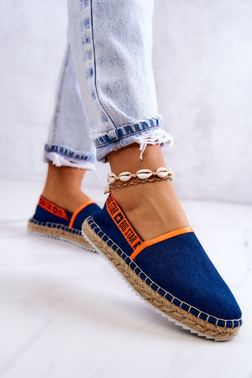 Auduma espadrilles Pārliecinošs modelis Big Star JJ274877 tumši zilas krāsas
