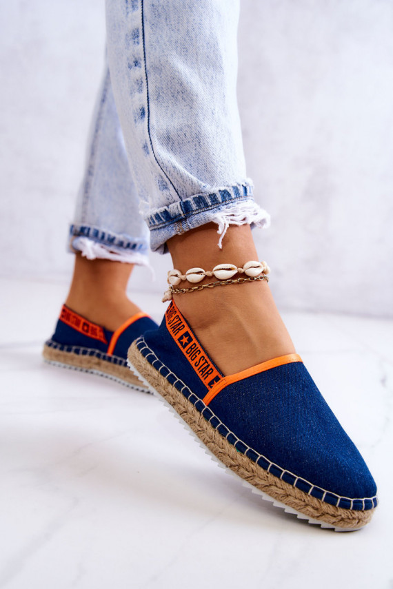 Auduma espadrilles Pārliecinošs modelis Big Star JJ274877 tumši zilas krāsas