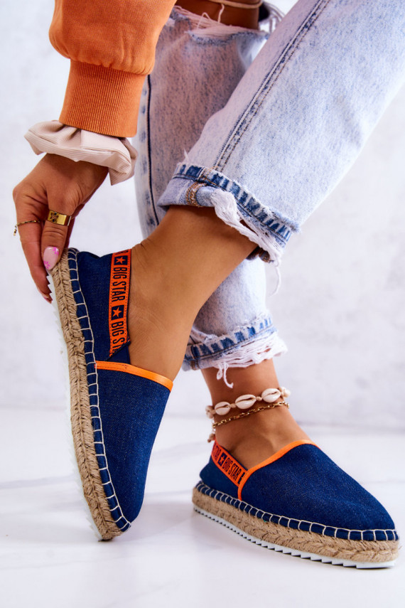 Auduma espadrilles Pārliecinošs modelis Big Star JJ274877 tumši zilas krāsas