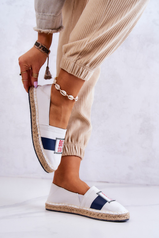 Espadrilles Big Star JJ274964 Baltas-tumši zilas krāsas