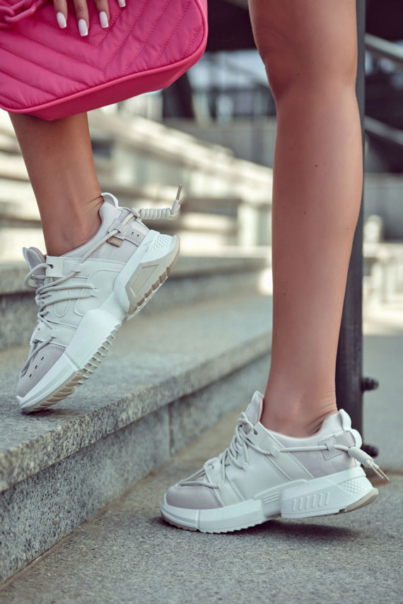 Sneakers modeļa apavi Sportiska stila apavi Sievišķīgs smilšu krāsas Someday
