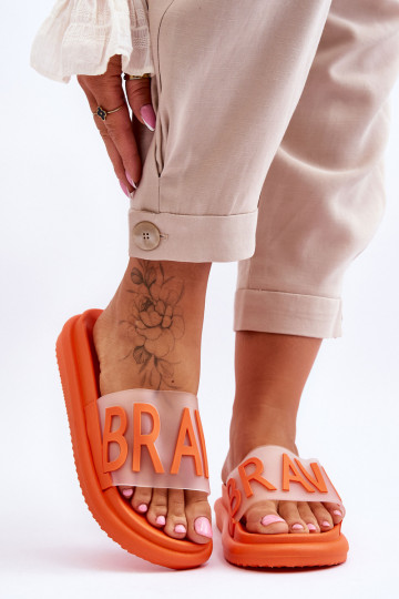 Sievišķīgs Čības ar platformu oranžas krāsas Brave