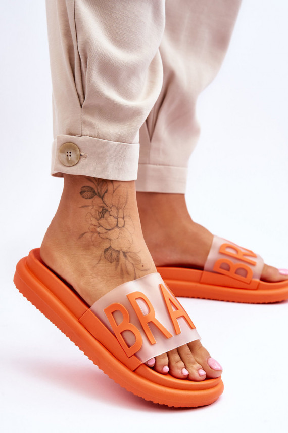 Sievišķīgs Čības ar platformu oranžas krāsas Brave