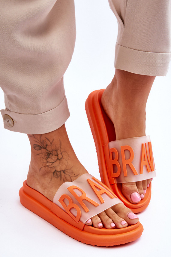 Sievišķīgs Čības ar platformu oranžas krāsas Brave