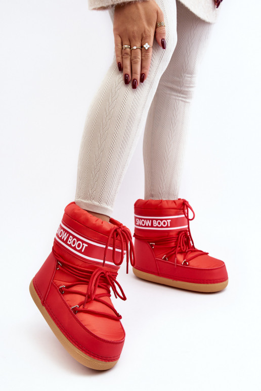 Sievišķīgs Šņorējami ziemas apavi sarkanas krāsas Soia