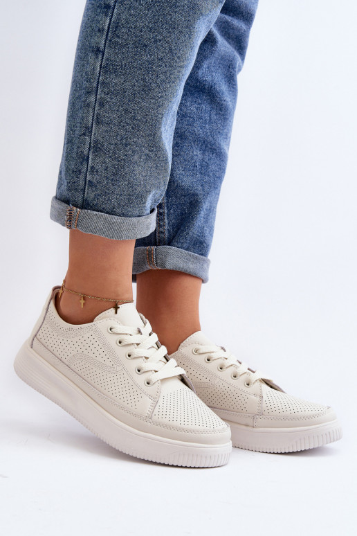 Sievišķīgs Āda sporta apavi Sneakers modeļa apavi baltas krāsas Failla